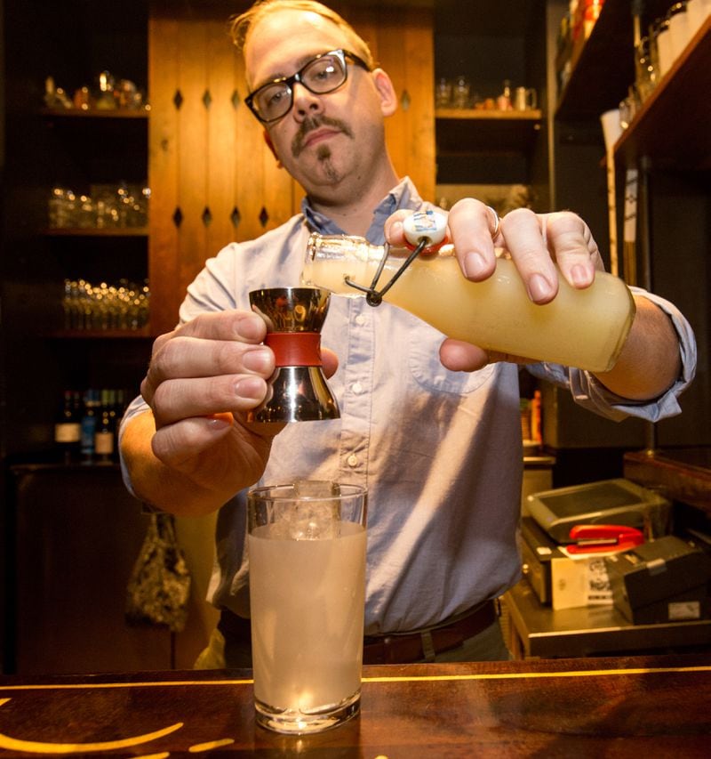 Greg Best of Ticonderoga Club in Krog Street Market is among the bartenders around the country who shared their choice for a final drink with author Brad Thomas Parsons in newly published "Last Call." Best's choice is a pint-sized Sazerac.  CONTRIBUTED BY JENNI GIRTMAN/ATLANTA EVENT PHOTOGRAPHY