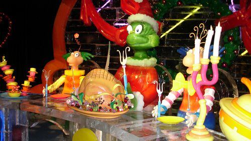 "A Country Christmas" in Nashville this year offers scenes from "How the Grinch Stole Christmas." After a change of heart, the Grinch returns the toys and the food for the feast: "And he...HE HIMSELF...! The Grinch carved the roast beast!"