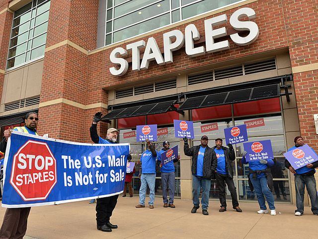 Postal Service deal with Staples prompts protest