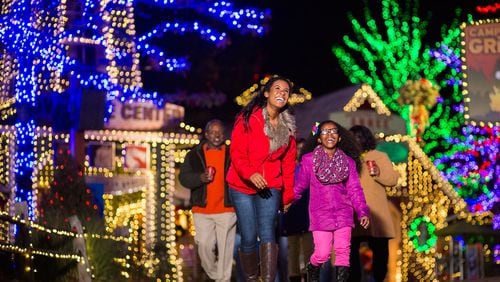 Families can enjoy light displays, entertainment and more in the limited-admission Stone Mountain Christmas experience. 
Courtesy of Stone Mountain Park
