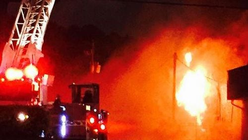 Clayton County firefighters were battling a two-alarm blaze on Mt. Zion Road near Southlake Mall on Thursday night. (Channel 2 Action News)