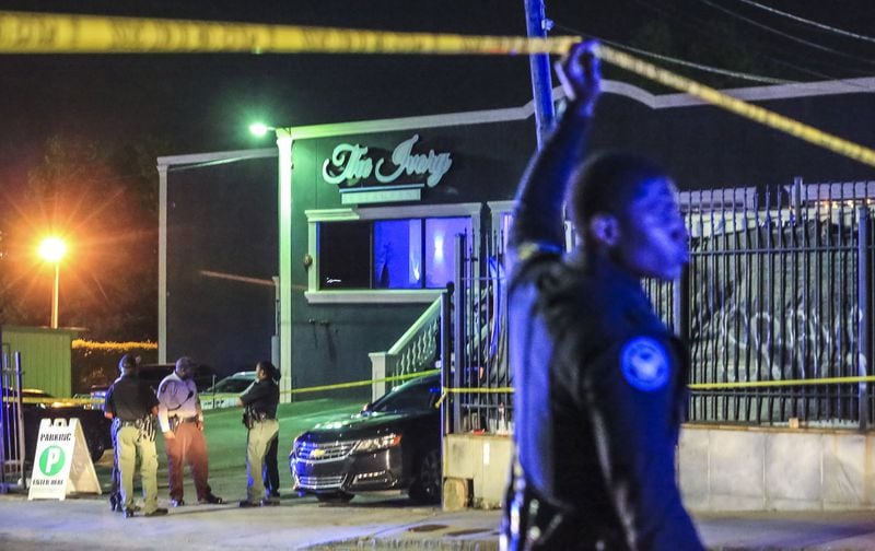 An off-duty Fulton County sheriff’s deputy shot and killed a 46-year-old man outside a southwest Atlanta restaurant during the early morning hours of May 4, 2018, GBI officials said at a news conference. JOHN SPINK/JSPINK@AJC.COM