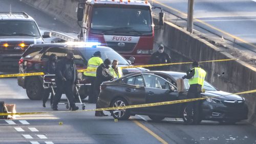 A double shooting in the southbound lanes of I-85 in Midtown left one man dead and wreaked havoc on morning traffic Feb. 10.