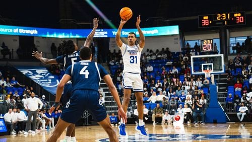 Georgia State's Lucas Taylor scored a career-high 28 points in the 90-62 win over Georgia Southern on Jan. 13, 2024, at the GSU Convocation Center.