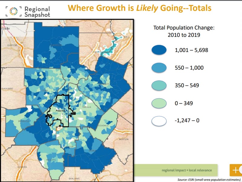 The Atlanta Regional Commission has released its annual Regional Snapshot study about population growth and development in metro Atlanta.