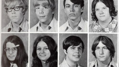 A yearbook page picturing Hamilton Police Chief Neil Ferdelman (third row, third from left) in 1973, as a junior at Garfield High School. These are the sorts of yearbook photos that used to be standard. Now, students want to personalize the shots and show some of their favorite things, including their hunting rifles.