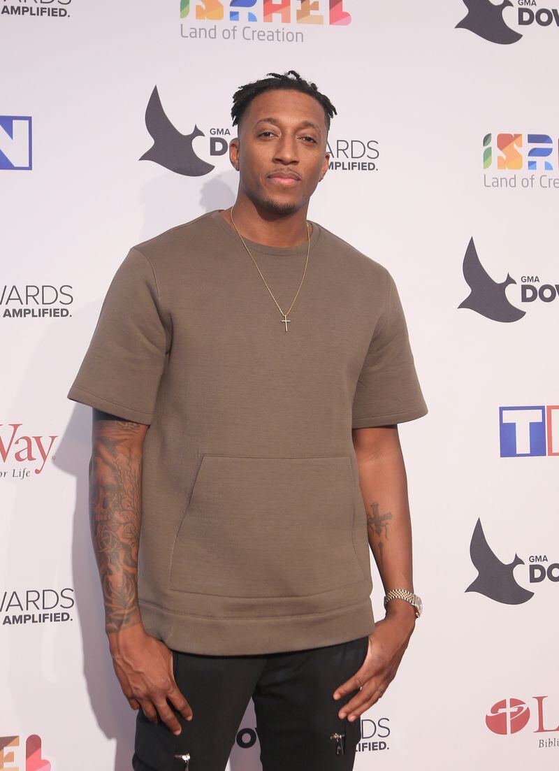 Lecrae arrives at the 2016 Dove Awards in Nashville. (Photo by Anna Webber/Getty Images for Dove Awards)