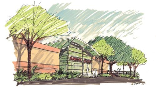 An artist's rendering gives an idea of the look of a planned new Zoo Atlanta veterinary facility. Construction on the new building is to begin next year. The zoo is currently in the midst of a $22 million fund-raising campaign to pay for the new facility. Image courtesy of Zoo Atlanta