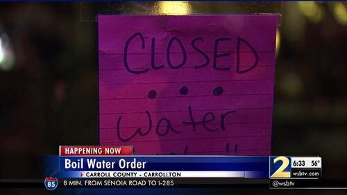 A boil water advisory was lifted for Carollton residents Friday. (Credit: Channel 2 Action News)