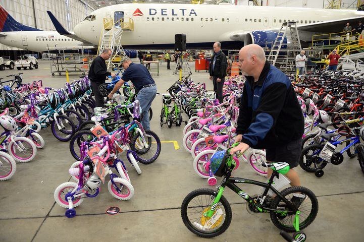Nearly 700 bikes were donated and assembled by Delta technicians