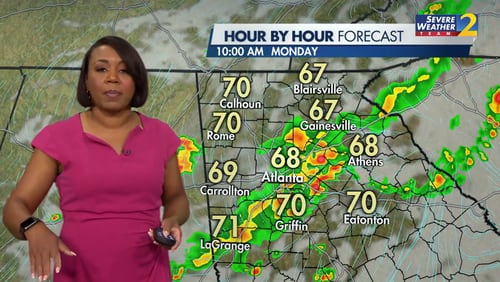 Severe weather was affecting metro Atlanta and North Georgia on Monday morning, May 27, 2024. (Photo: Channel 2 Action News)