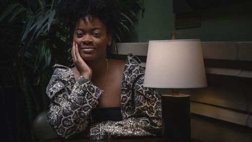 This Aug. 28, 2019 photo shows Ari Lennox posing for a portrait in New York to promote "Shea Butter Baby," her full-length debut album. (Photo by Christopher Smith/Invision/AP)