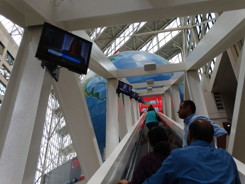 The only vestige of the short-lived 1976 World of Sid and Marty Krofft theme park was this eight-story high escalator, which Ted Turner kept to open the CNN Inside Studio Tour.