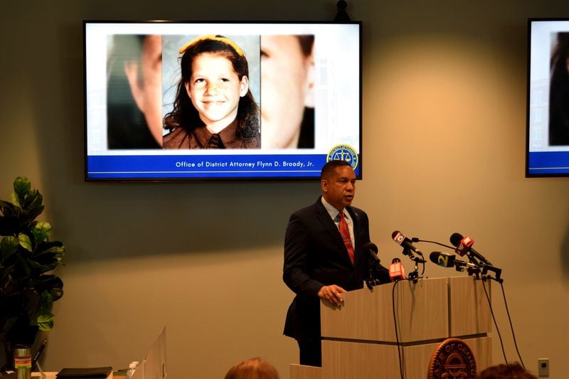 Cobb County District Attorney Flynn Broady speaks during a press conference Monday on a 1972 cold case.