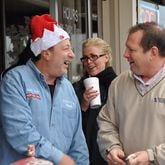 Paul Letalien shares a light moment with Captain Herb Emory (left) and another Toys for Tots supporter at a Marine Toys for Tots Foundation charity event. The yearly celebration was held at Fred's Bar-B-Q House in Lithia Springs. Captain Herb died in 2014, and the iconic WSB radio traffic reporter's colleagues have carried on his annual Toys for Tots drive this year in his memory. CONTRIBUTED BY PAUL LETALIEN