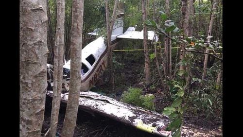 This is the charter plane that crashed near Savannah, killing its two passengers and the pilot the morning of Monday, Aug. 28, 2017.