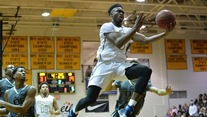 Jaylen Brown, shown here in a game as a Wheeler High  student, said a teacher at the school told him in 2014 that she’d visit him in jail in five years. It has now been five years and he’s a NBA star.