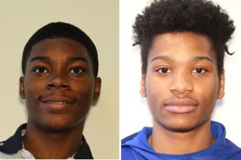 Zion Heyward (left) and Jaycob Allen-Jones are wanted on murder charges after a man was gunned down in the parking lot of an Alpharetta apartment complex.