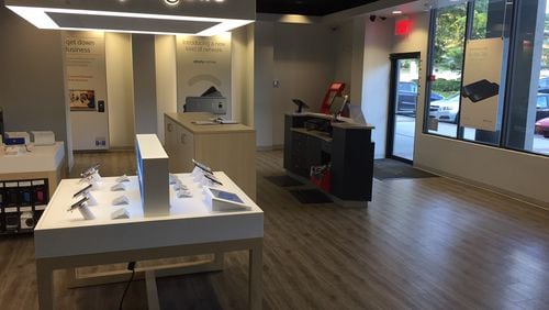 An Xfinity Mobile kiosk within a Comcast store in Midtown Atlanta. Source: Comcast