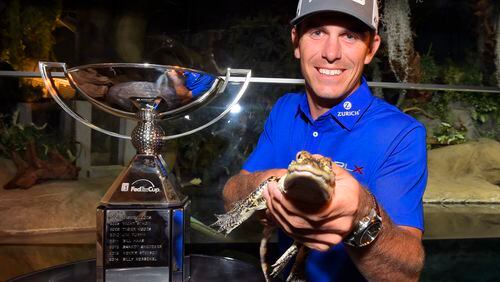 While holding a baby gator at the Aquarium, Horschel mused on how entertaining it would be to pull it out of his bag on the first tee at East Lake and scare the freckles right off Rory McIlroy.