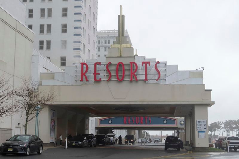 This Dec. 28, 2023, photo shows the exterior of Resorts casino in Atlantic City, N.J. Figures released by New Jersey gambling regulators on April 8, 2024, show Atlantic City's nine casinos collectively reported a gross operating profit of $744.7 million in 2023, a decline of 1.6% from 2022. (AP Photo/Wayne Parry)