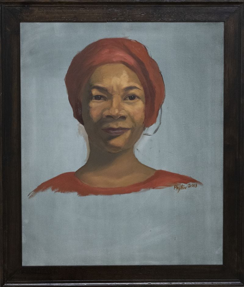Among the art that Mercer University will feature of former student Gwendolyn Payton is this self-portrait. Payton was not allowed to hold her senior art exhibit in 1972, a decision she believes was racially driven. Now. a chance meeting with a current Mercer professor rectified that wrong and her art show is being held through Oct. 16. Courtesy of Gwendolyn Payton