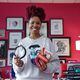 Ceata Lash, founder and owner of PuffCuff, poses for a photo in her office in Marietta. The company makes specialized clasps for people with curly hair. (Natrice Miller/ Natrice.miller@ajc.com)