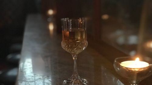 A glass of Fino Sherry at Decatur's Kimball House/Angela Hansberger