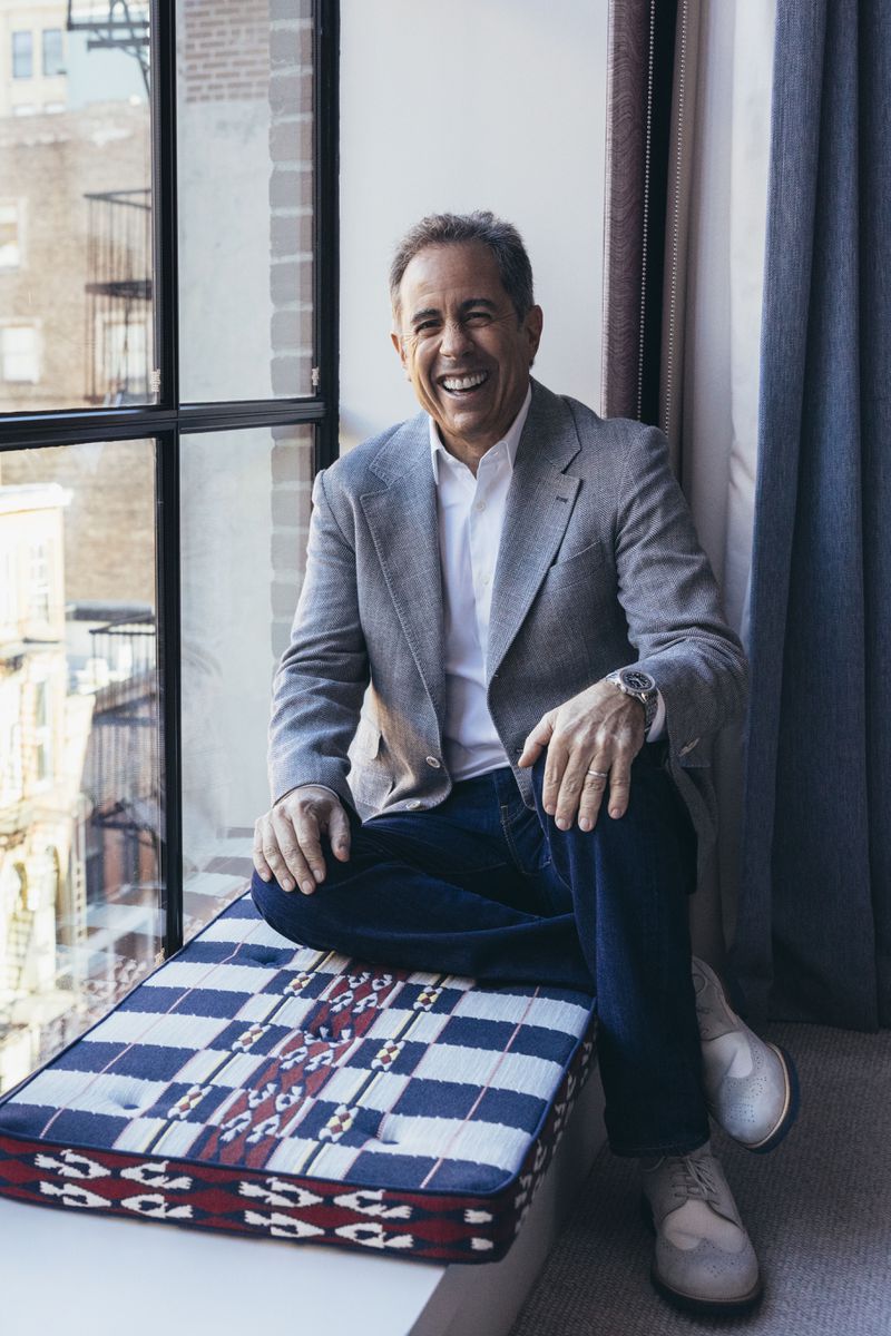 Jerry Seinfeld poses for a portrait to promote the film "Unfrosted" on Tuesday, April 16, 2024, in New York. (Photo by Victoria Will/Invision/AP)