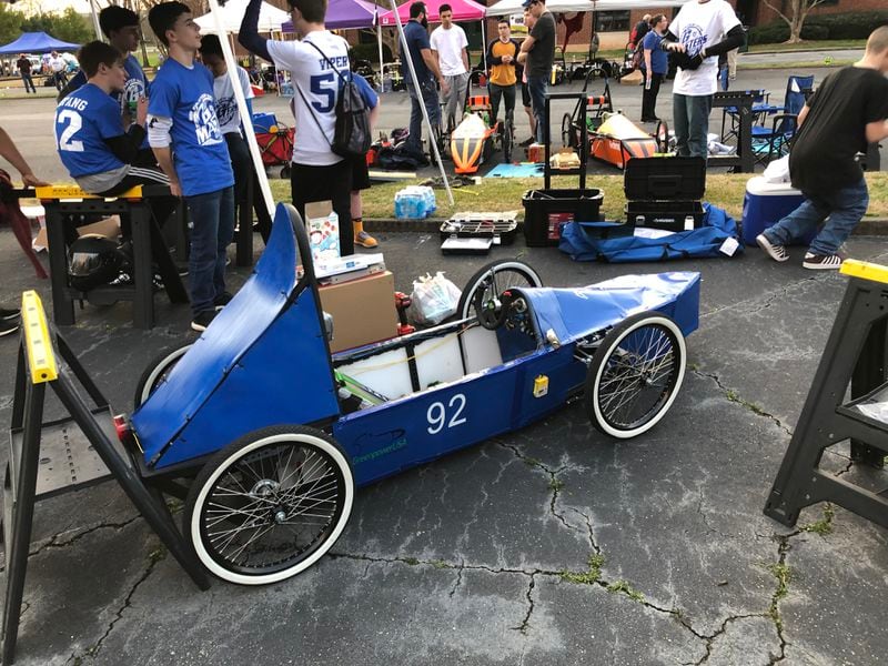 G Masters, an electric racecar built by students at Gardner Newman Middle School in LaGrange will compete Saturday in the first-ever diversepower Grand Prix. ARLINDA SMITH BROADY/AJC