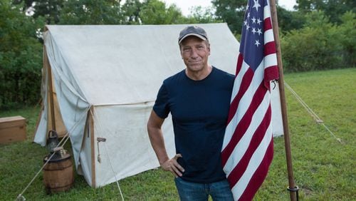 Mike Rowe shooting his Discovery+ show "Six Degrees of Mike Rowe" in Macon, GA in 2020. DISCOVERY+