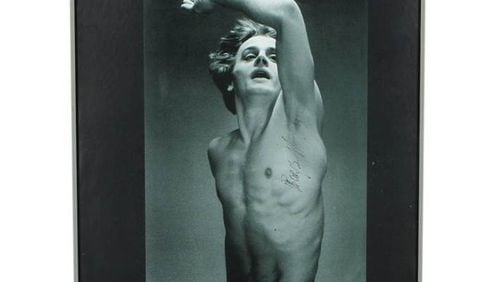 An autographed poster of dancer Mikhail Baryshnikov is one of more than 200 items available to buy.
