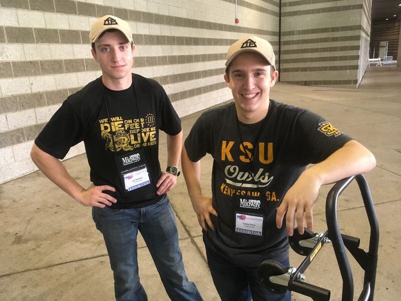  Ian Bledsoe, left, and Casey Price of Cartersville are at their first NRA convention this year. Photos: Jennifer Brett