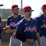 Focus seems to be in place already for Braves pitchers during Thursday's Day 2 of spring training in North Port, Fla.