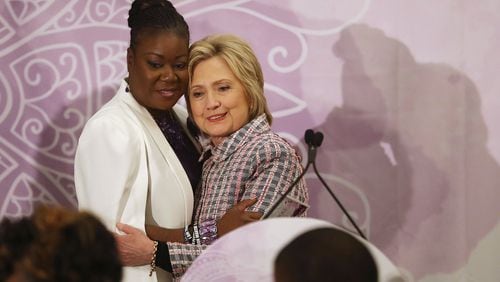 FORT LAUDERDALE, FL - MAY 21: Democratic presidential candidate Hillary Clinton hugs Sybrina Fulton, mother of Trayvon Martin who was fatally shot by neighborhood watch volunteer George Zimmerman in 2012, as she speaks before the third annual Circle of Mothers conference on May 21, 2016 in Fort Lauderdale, Florida. Hillary Clinton continues to campaign for the Democratic presidential nomination. (Photo by Joe Raedle/Getty Images)