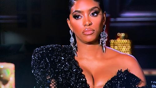 Porsha Williams gives side eye to Marlo Hampton during the season 13 final reunion episode of "Real Housewives of Atlanta" that aired May 9, 2021. BRAVO