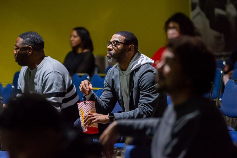Viewers enjoy a screening of the AJC's hip-hop documentary "The South Got Something to Say" at the Atlanta University Center Robert W. Woodruff Library on Thursday, Nov. 30, 2023. 
Bita Honarvar for The Atlanta Journal-Constitution