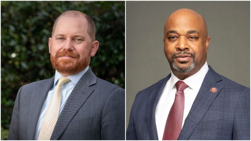 Democrats Charlie Bailey, left, and Kwanza Hall are competing in the party's runoff Tuesday for lieutenant governor. Submitted photos.