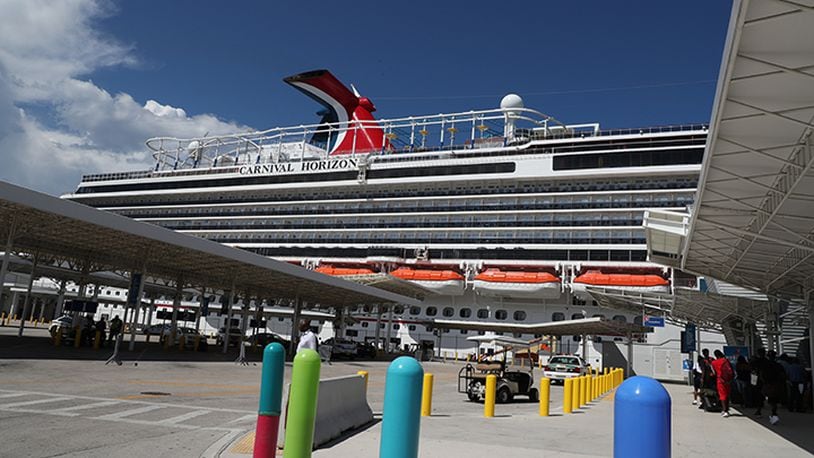 A man died after falling from the ninth to the fifth deck on a cruise ship.