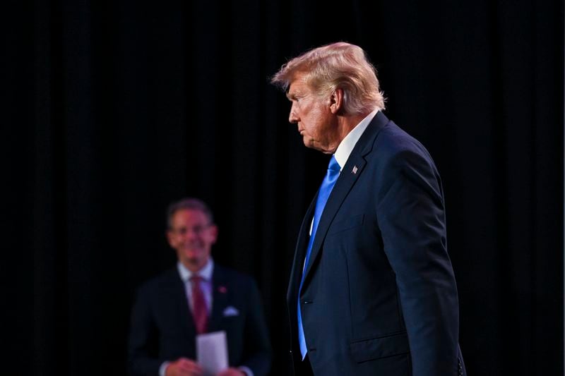 Former President Donald Trump, who remains the clear front-runner in the race for the GOP nomination in 2024, will skip Wednesday's Republican debate in California, just as he did last month in Milwaukee. (Kenny Holston/The New York Times)
                      