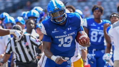 Quarterback Dan Ellington completed 15 of 18 passes for 179 yards and one touchdown while rushing for 64 yards and another score against ULM.   Credit: Todd Drexler/Georgia State Athletics