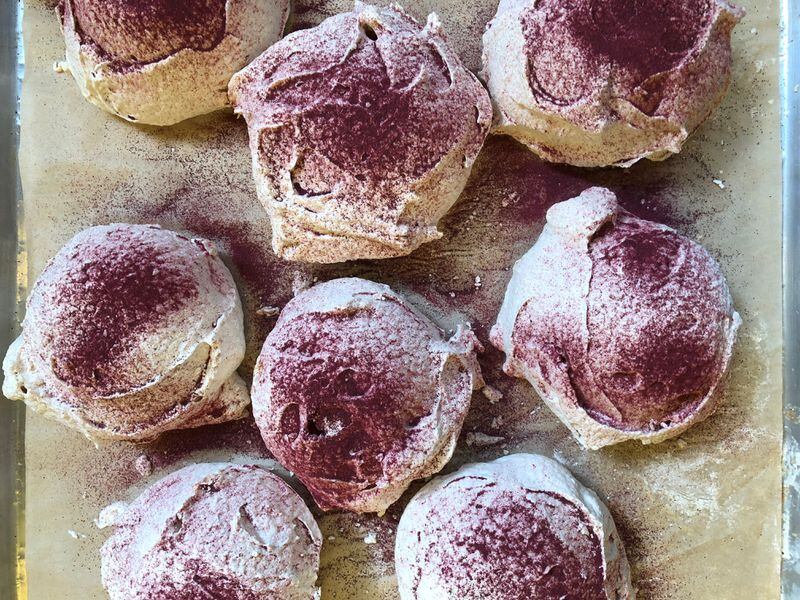 Hibiscus meringues from The Little Tart Bakeshop