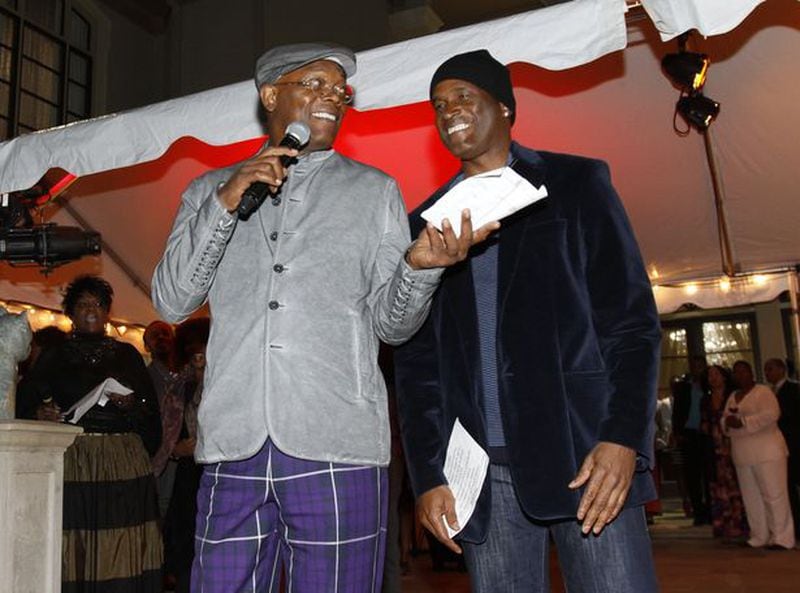 Samuel L. Jackson and Kenny Leon at a past "Blues in the Night" party benefiting True Colors Theatre Company. AJC file photo: Tyson Alan Horne