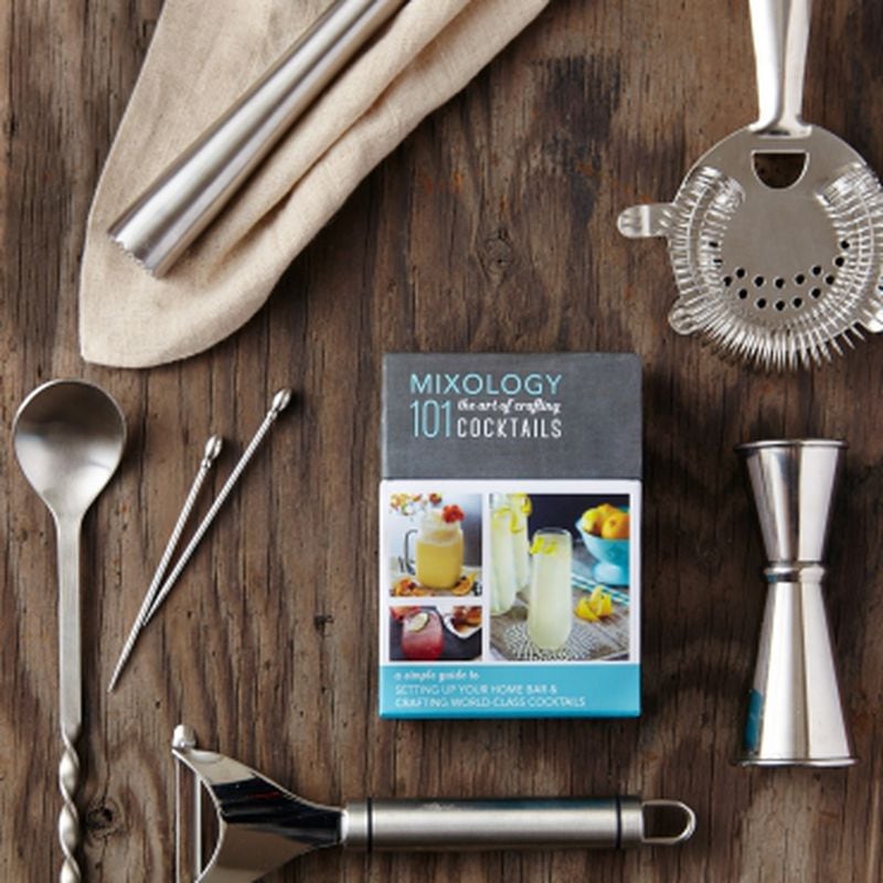 Make cocktails like a pro with Mixology 101: The Art of Crafting Cocktails, a deck of cards that provides starter recipes, including classic cocktails, syrups, infusions and bitters. Photo: Deckopedia.