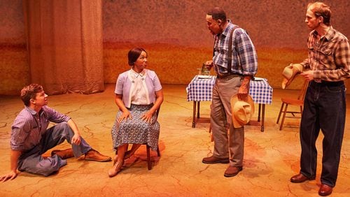 The cast of Theatrical Outfit’s musical “110 in the Shade” includes Edward McCreary (from left), Ayana Reed, LaParee Young and Lowrey Brown. CONTRIBUTED BY CHRISTOPHER BARTELSKI