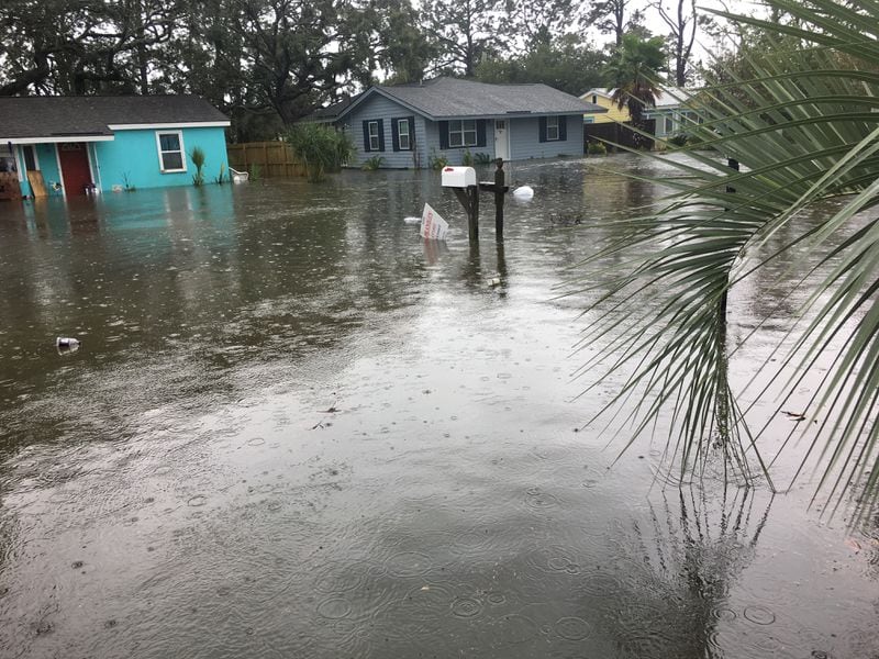 The flooding Irma caused on Tybee Island was even greater than what Hurricane Matthew brought. Photo: Courtesy of Cheryl McDaniel