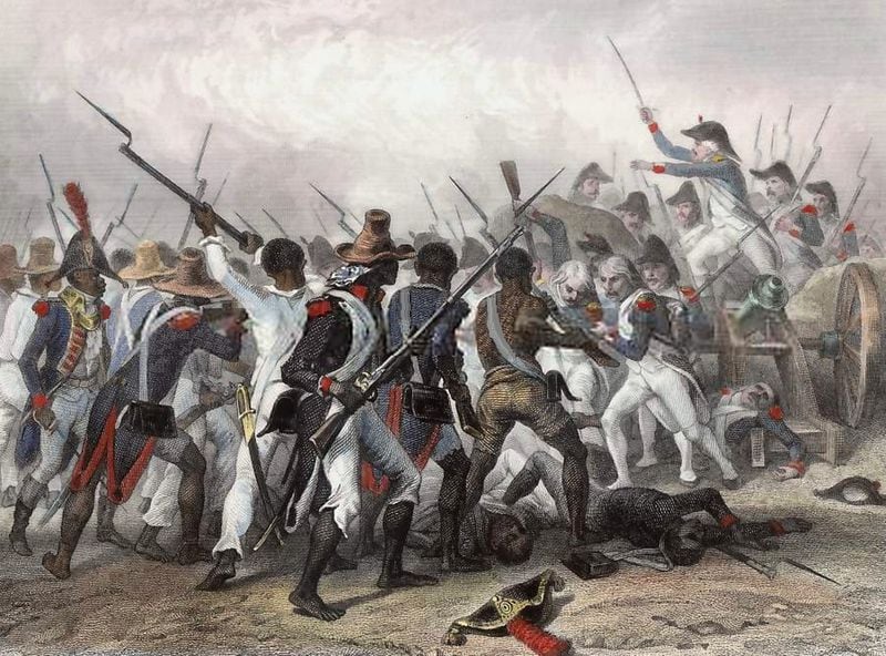 This 1839 engraving by Auguste Raffet and Hébert, depicts the taking of Crête-à-Pierrot in 1802, during the Haitian Revolution. (Wikimedia Commons)