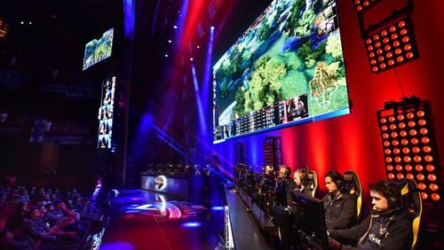 Teams compete during an opening day of SMITE World Championship 2016 last winter at the Cobb Energy Performing Arts Centre. HYOSUB SHIN / HSHIN@AJC.COM