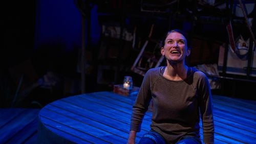 Atlanta actress Taylor M. Dooley performs in Oscar-nominated screenwriter Lucy Alibar’s new one-woman play “Throw Me on the Burnpile and Light Me Up” at Lawrenceville’s Aurora Theatre. CONTRIBUTED BY CHRIS BARTELSKI
