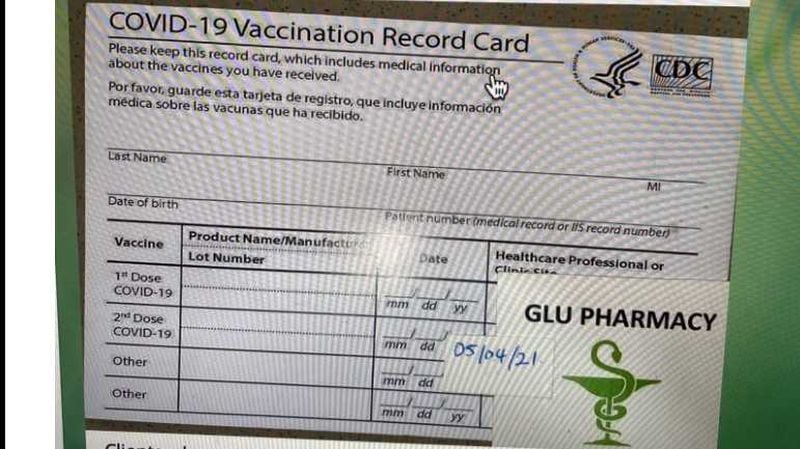 Georgia State University professor David Maimon found this blank vaccination card online being sold. Vaccine cards are not supposed to be sold. It is one of many COVID-19 vaccine scams Maimon has found on the internet. Photo Credit: Georgia State University Evidence Based Cybersecurity Research Group.